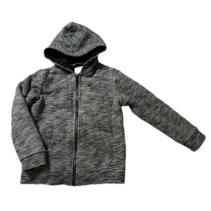 Old Navy Grey Black Hooded Sweater Jacket Youth Boy Large Size 10/12